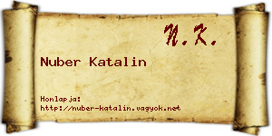 Nuber Katalin névjegykártya